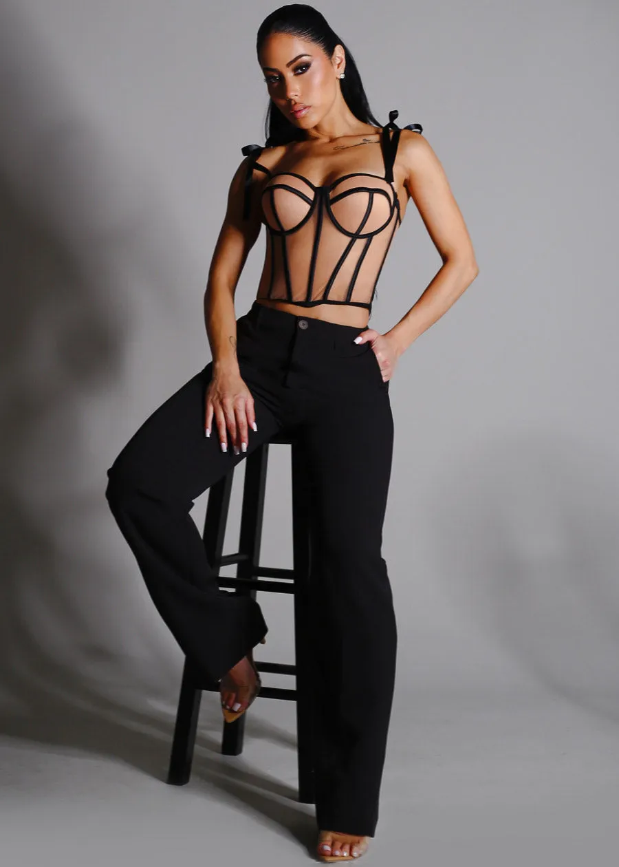 Butt Lift Black Formal Straight Dress Pants sold by Moda product image thumbnail 2