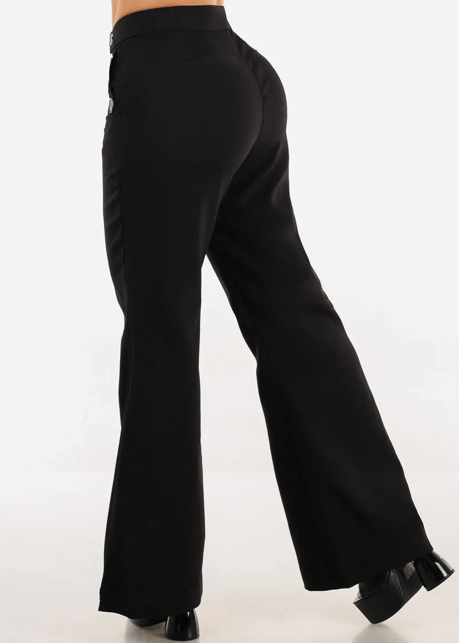 Butt Lift Super High Waist Black Wide Leg Dress Pants sold by Moda