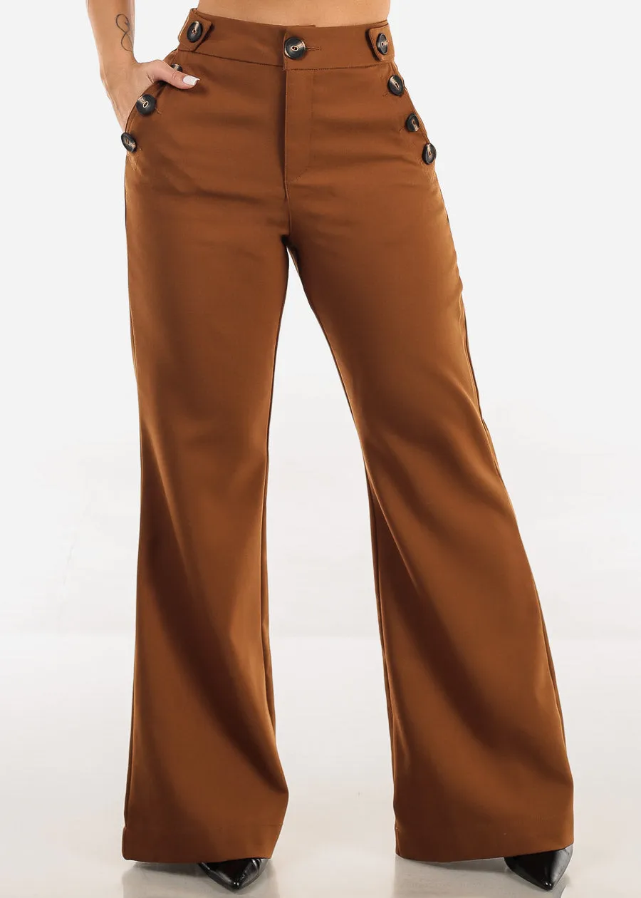Butt Lift Super High Waist Wide Leg Dress Brown Pants sold by Moda product image thumbnail 3