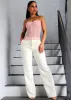 Butt Lift Formal Straight Dress Pants Ivory sold by Moda