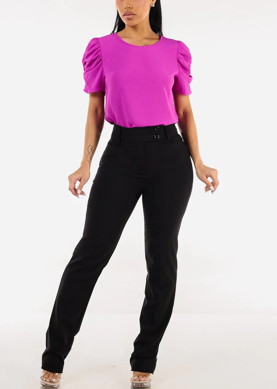 Super High Waist Dressy Bootcut Black Pants sold by Moda product image thumbnail 2