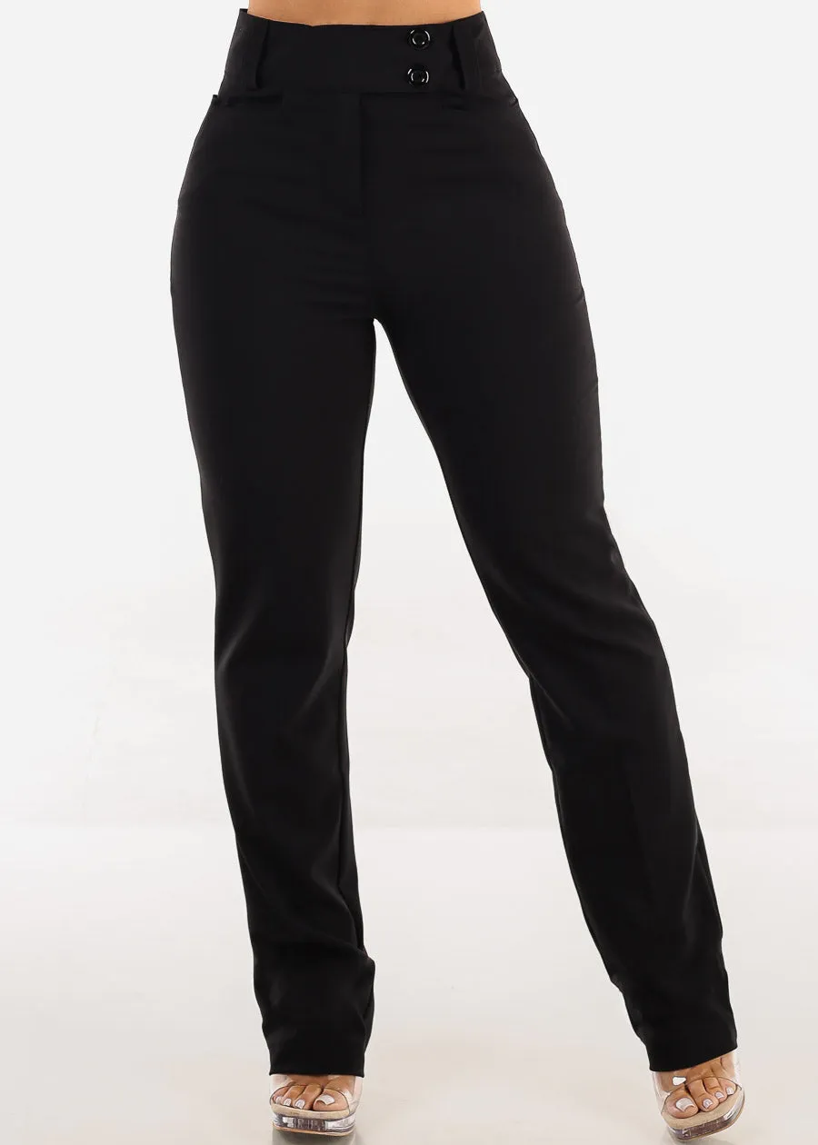 Super High Waist Dressy Bootcut Black Pants sold by Moda