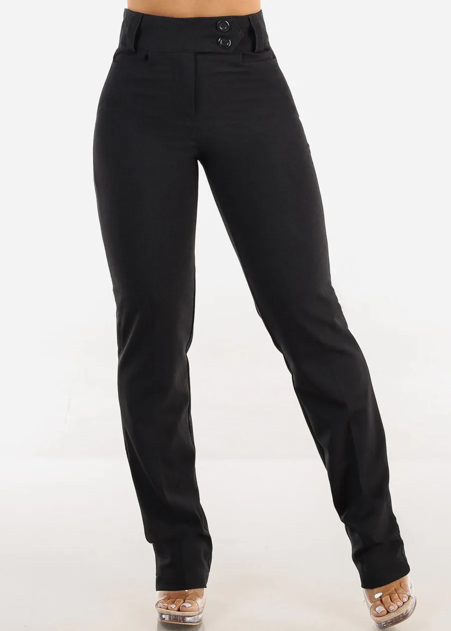 Super High Waist Dressy Bootcut Pants Charcoal sold by Moda