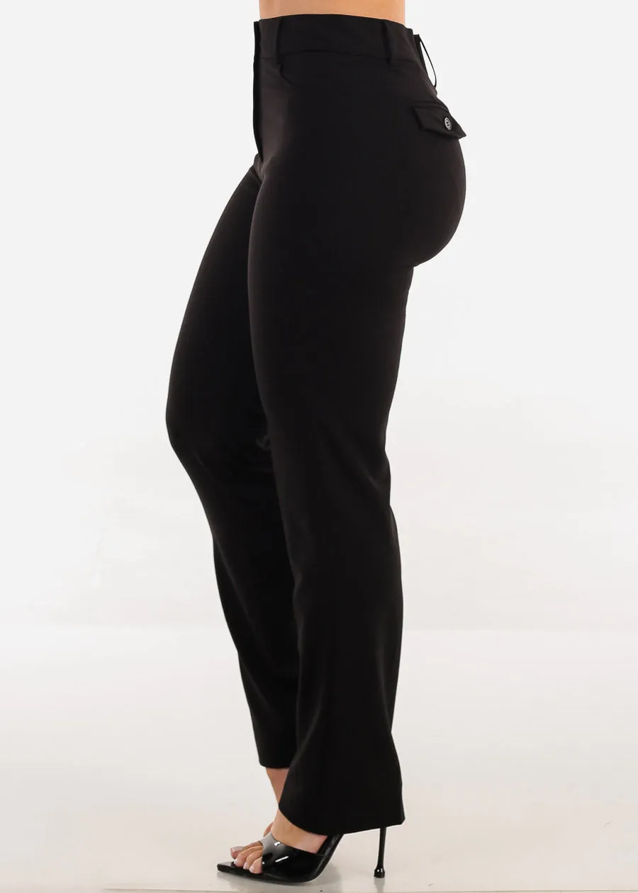 Butt lift Super High Waist Straight Leg Black Dressy Pants sold by Moda product image thumbnail 5