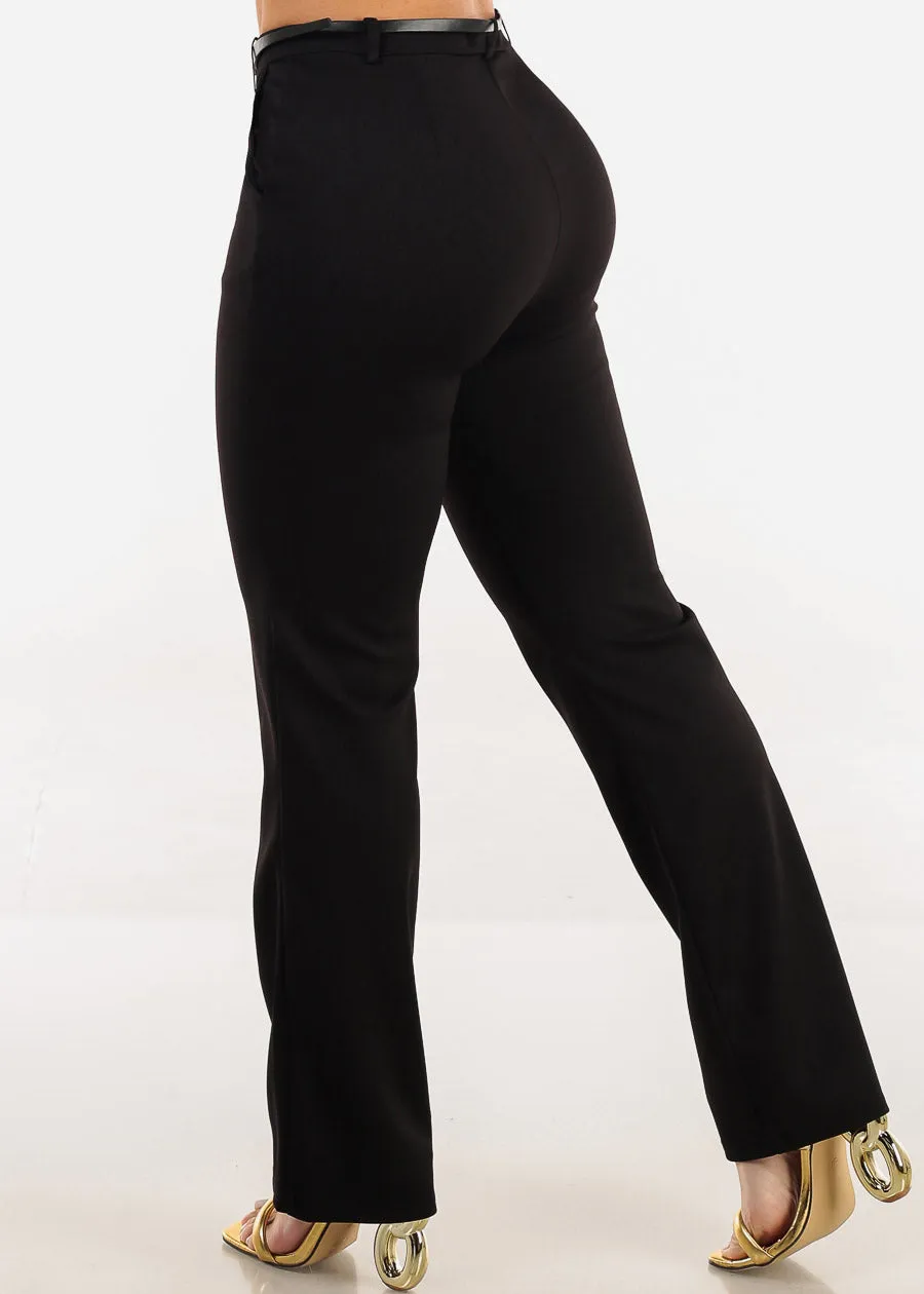 Super High Waist Straight Leg Stretchy Dress Black Pants sold by Moda product image thumbnail 4
