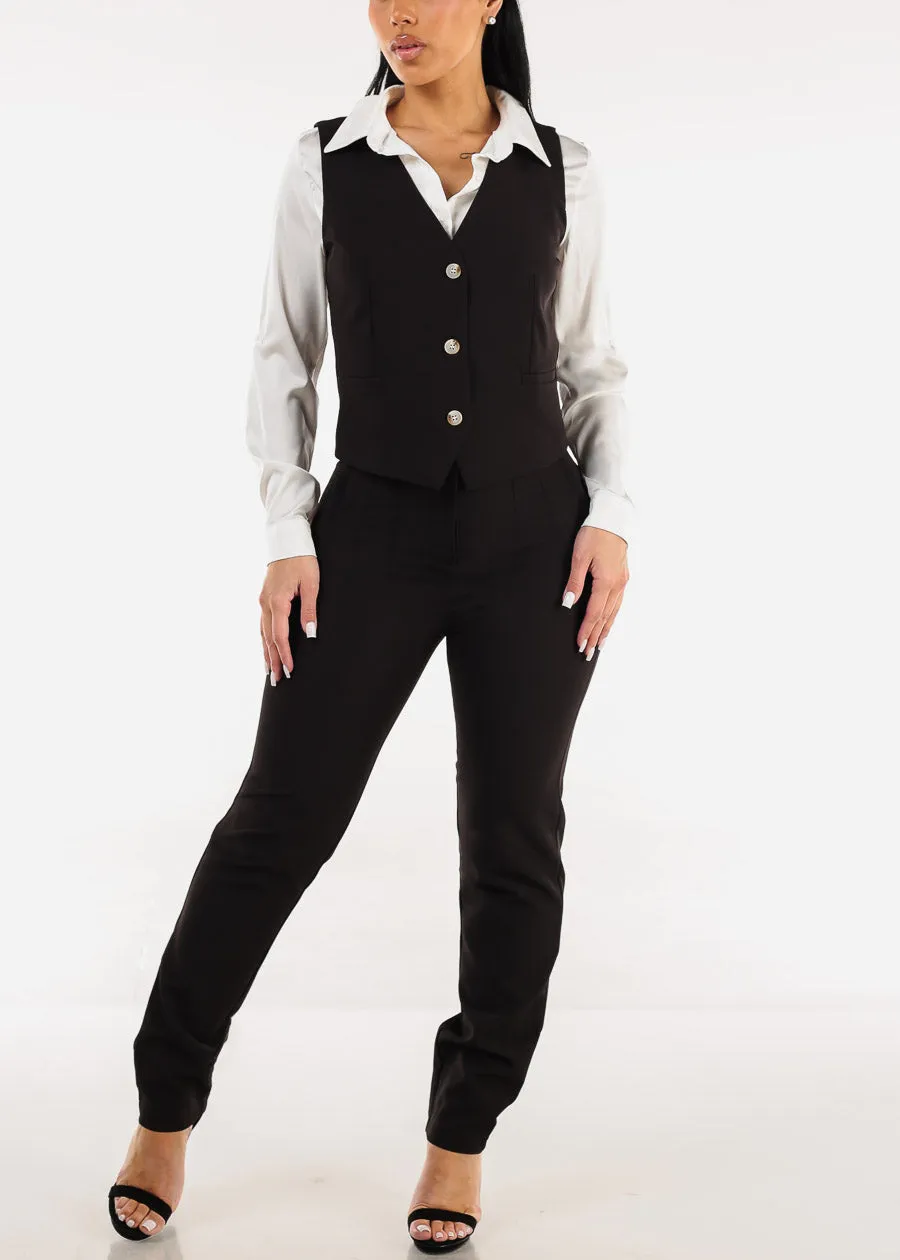 Long Sleeve Button Down Satin Blouse Ivory sold by Moda product image thumbnail 2