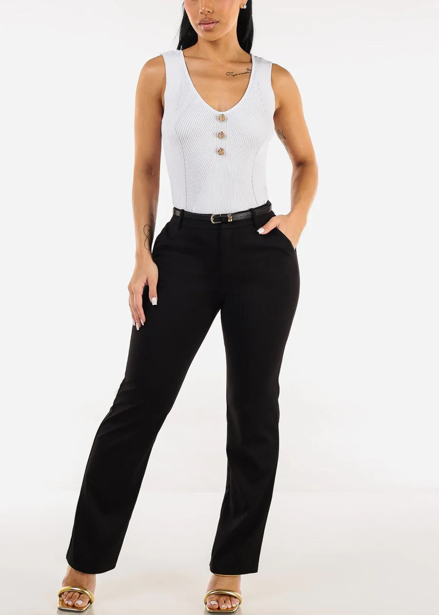 Sleeveless Scoop Neck Rib Knit White Top sold by Moda product image thumbnail 2