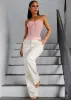 Sweetheart Neckline Corset Top Light Pink sold by Moda