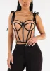 Sleeveless Tie Up Corset Bustier Cami Top Nude sold by Moda
