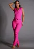 Sleeveless Vneck Button Up Dressy Vest Hot Pink sold by Moda