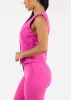 Sleeveless Vneck Button Up Dressy Vest Hot Pink sold by Moda