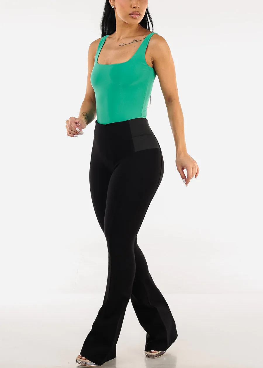 Sleeveless Square Neck Stretch Thong Bodysuit Green sold by Moda product image thumbnail 2