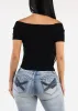 Off Shoulder Stretchy Top Black sold by Moda