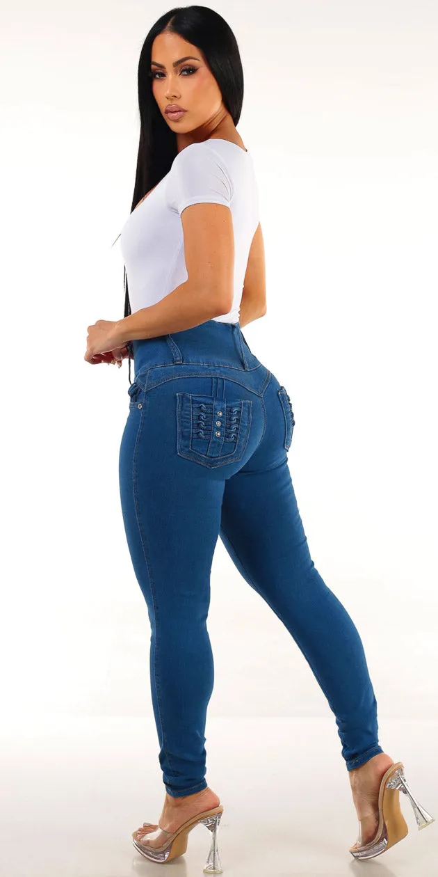 White Butt Lift Skinnies Outfit sold by Moda product image thumbnail 2
