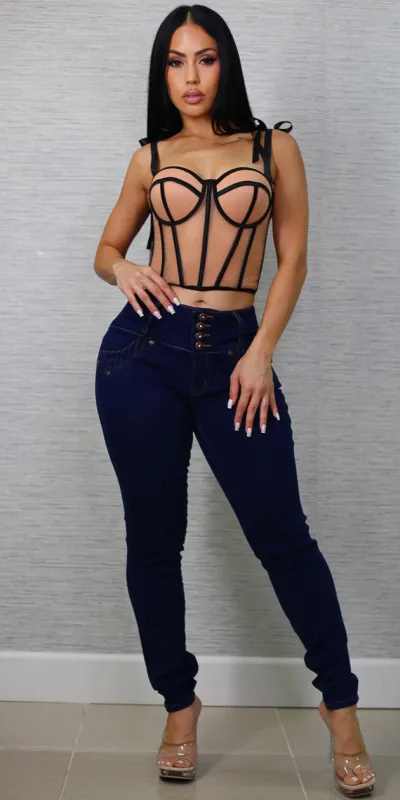 Bustier Butt Lift Skinnies Set sold by Moda