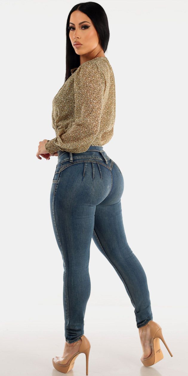 Butt Lift Skinnies Floral Blouse Look sold by Moda product image thumbnail 2