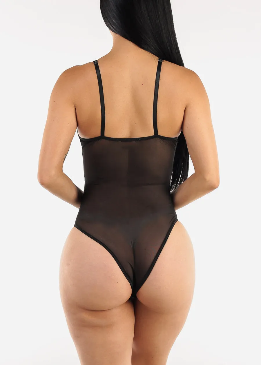 Sleeveless Black Lace Thong Bodysuit sold by Moda product image thumbnail 5