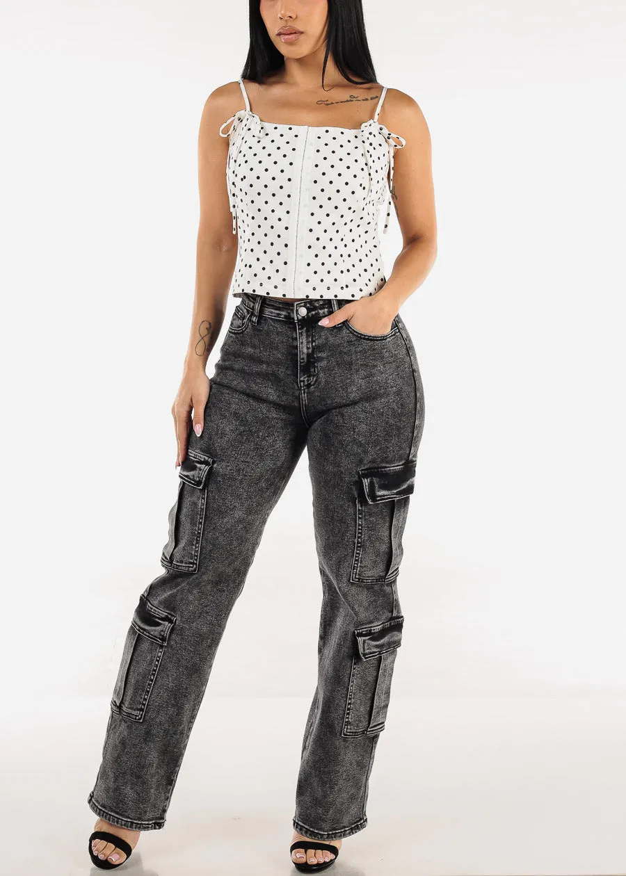 Sleeveless Square Neck Polka Dot Top White sold by Moda product image thumbnail 4