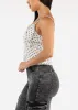 Sleeveless Square Neck Polka Dot Top White sold by Moda