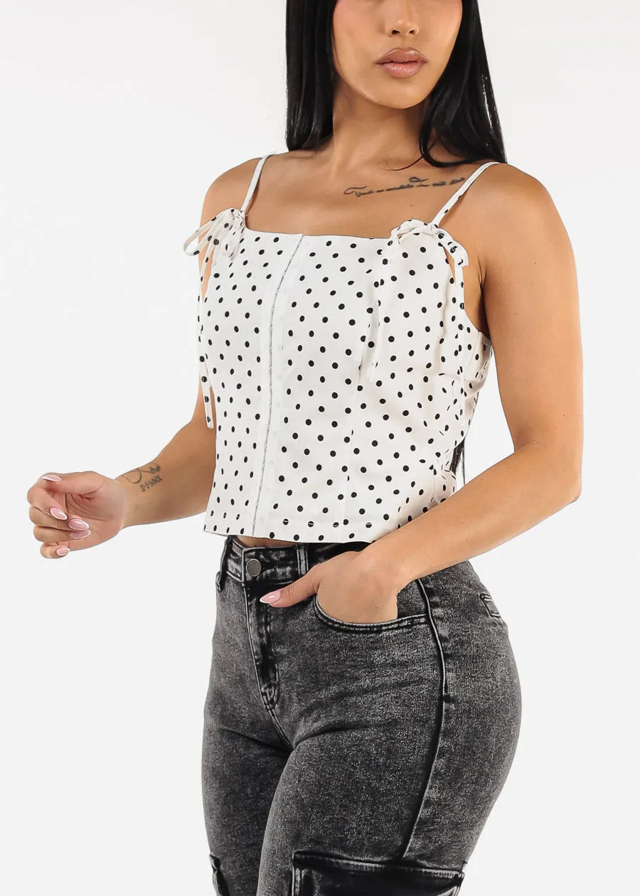 Sleeveless Square Neck Polka Dot Top White sold by Moda product image thumbnail 3