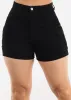 Butt Lift High Waist Stretch Cargo Denim Shorts Black sold by Moda