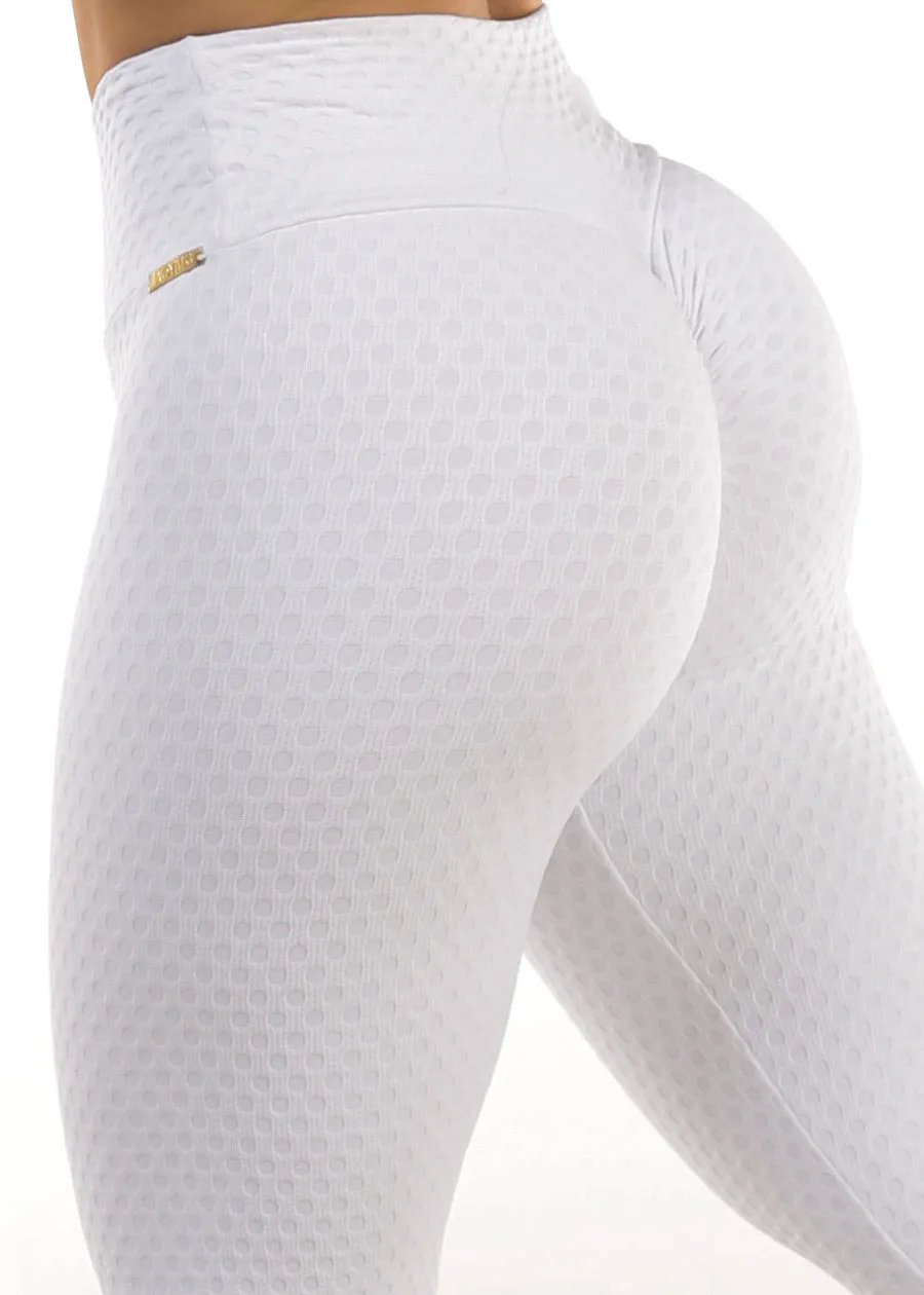MADE IN BRAZIL Butt Lift Scrunch Leggings Textured White sold by Moda