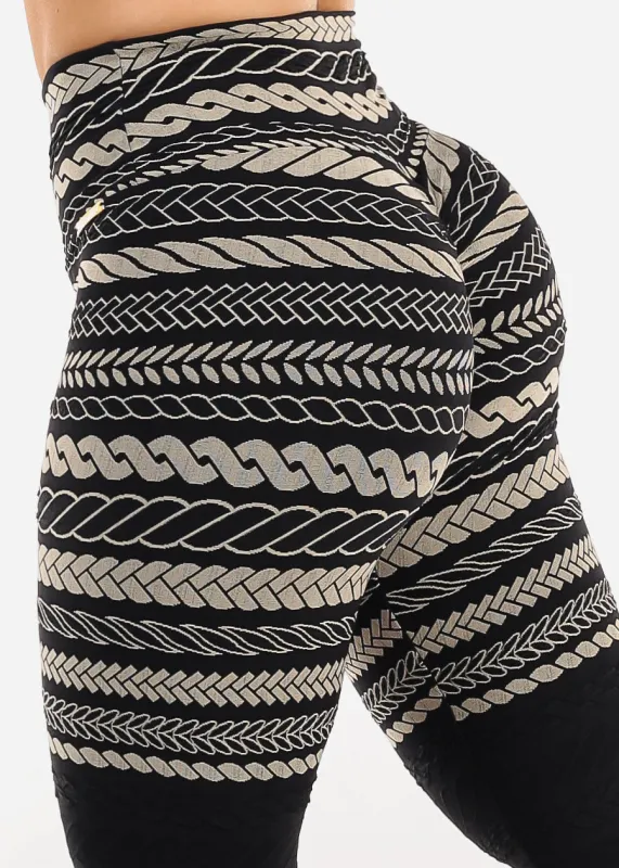 MADE IN BRAZIL Butt Lift Scrunch Leggings Black Tribal sold by Moda