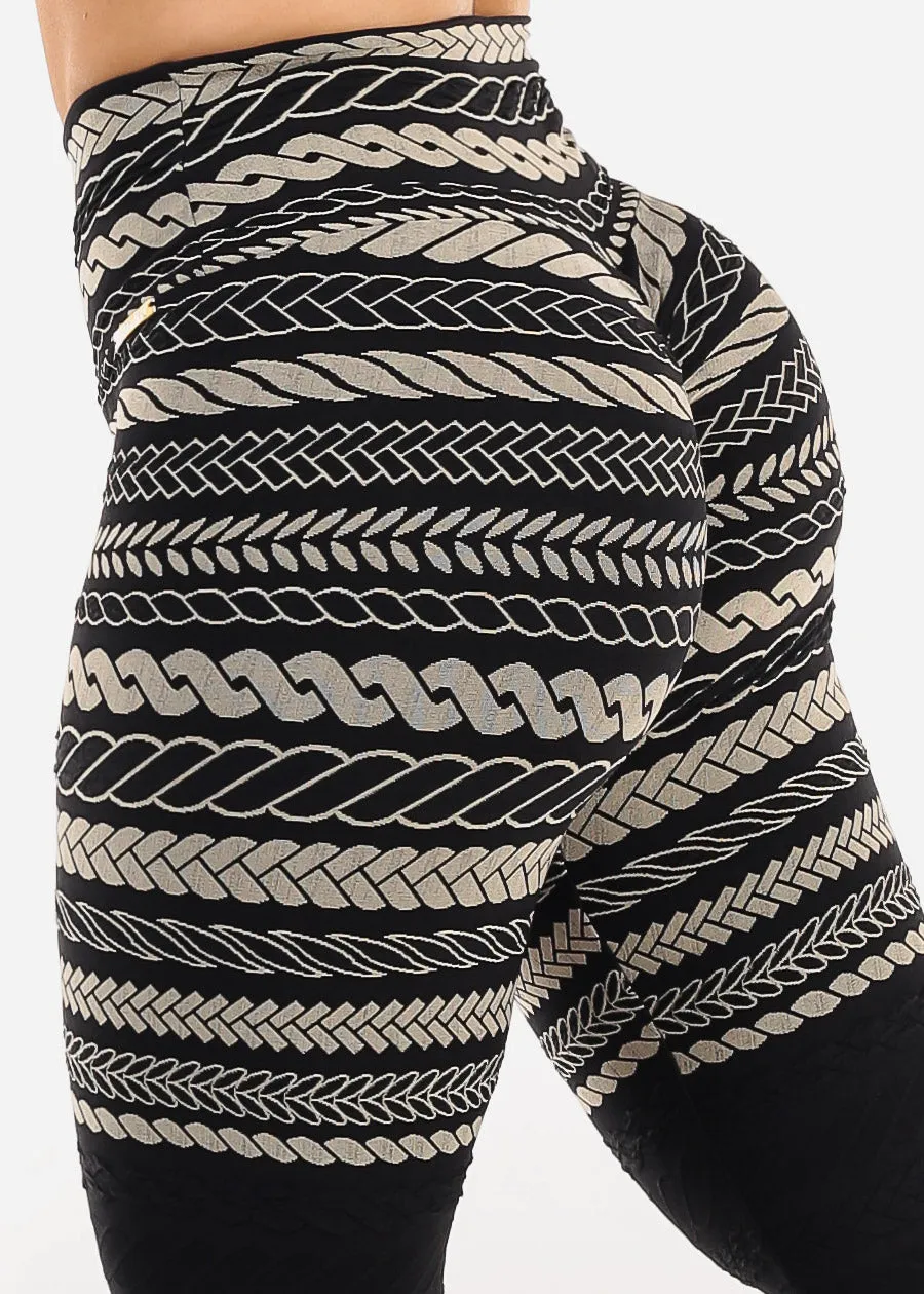 MADE IN BRAZIL Butt Lift Scrunch Leggings Black Tribal sold by Moda