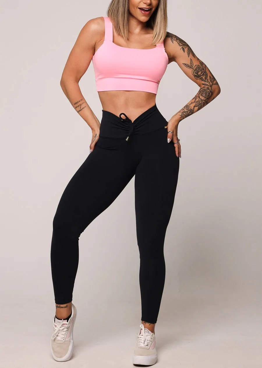MADE IN BRAZIL Butt Lift Scrunch Leggings Black w V-Waist sold by Moda product image thumbnail 5