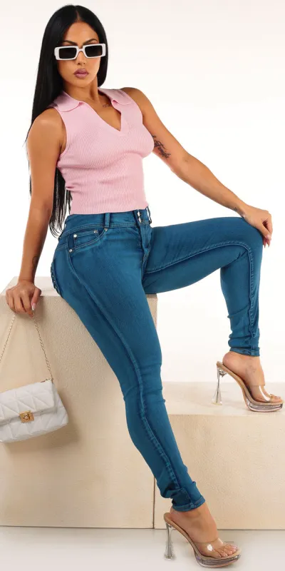 Pink Levantacola Skinnies Look sold by Moda