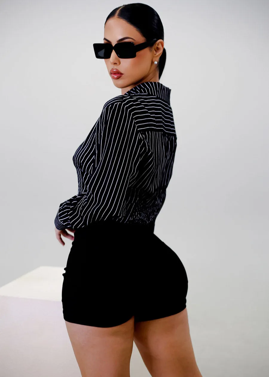 Black High Waist Hyper Stretch Shorts sold by Moda product image thumbnail 3