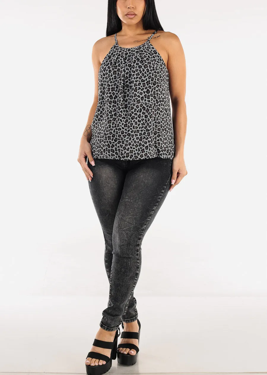 Sleeveless Leopard Print Camisole Blouse Grey sold by Moda product image thumbnail 2