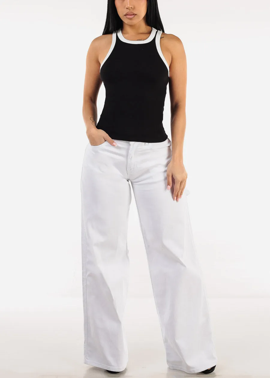 Stretchy Sleeveless Racerback Ribbed Top Black sold by Moda product image thumbnail 5