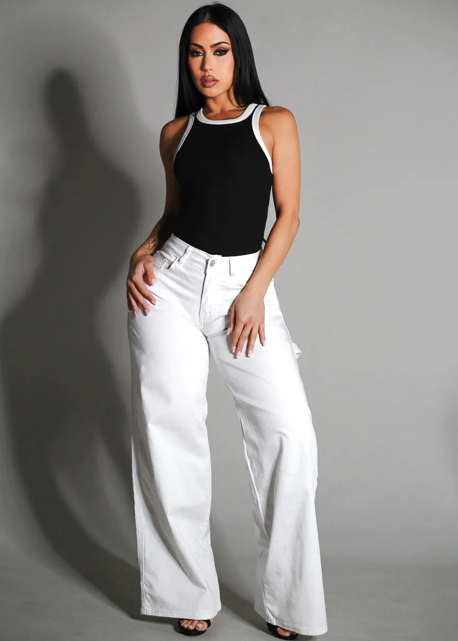 Stretchy Sleeveless Racerback Ribbed Top Black sold by Moda product image thumbnail 2