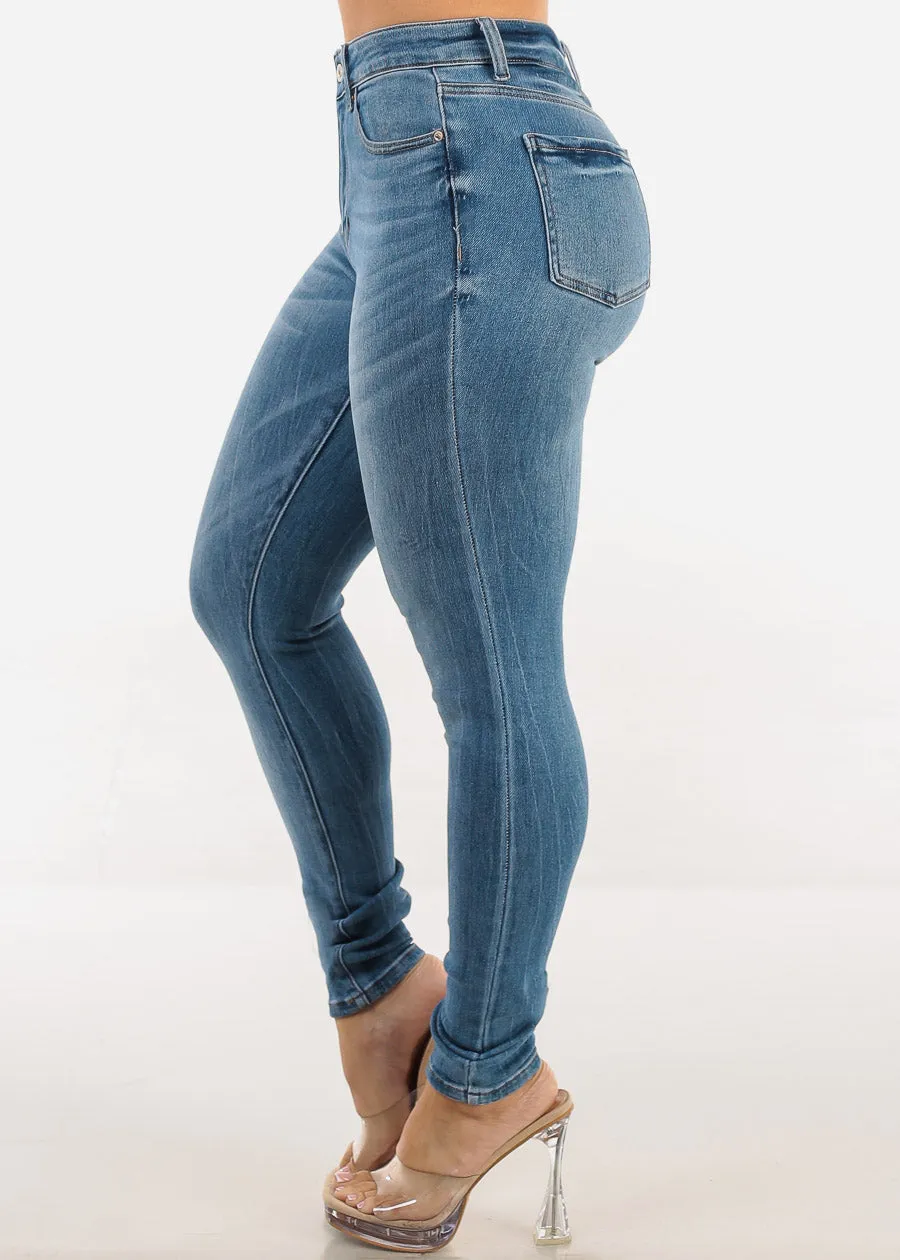 Stretchy Classic High Waisted Skinny Jeans Light Wash sold by Moda product image thumbnail 3