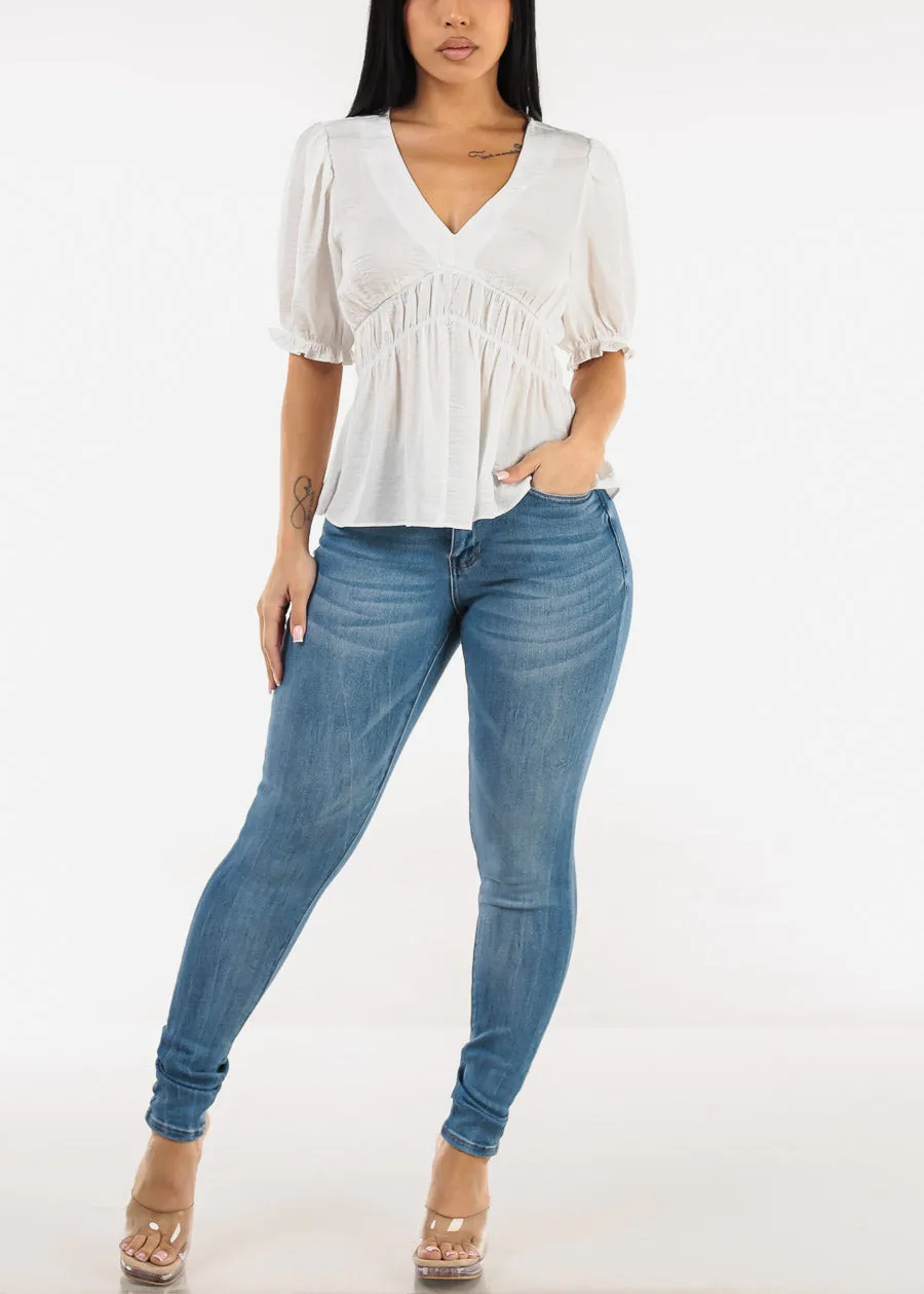 Stretchy Classic High Waisted Skinny Jeans Light Wash sold by Moda product image thumbnail 2