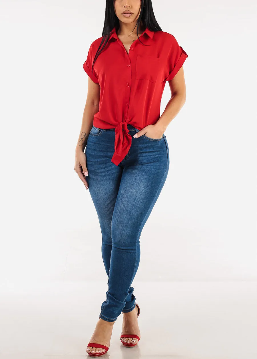 Stretchy Classic High Waisted Skinny Jeans Med Blue sold by Moda product image thumbnail 2