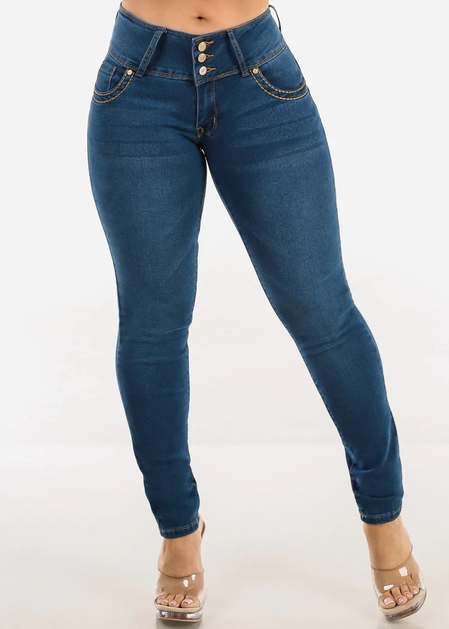 Butt Lift Low Rise Stretch Skinny Jeans Med Blue sold by Moda product image thumbnail 4