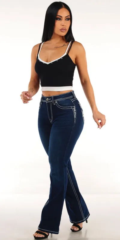 Sleeveless Bootcut Denim Outfit sold by Moda
