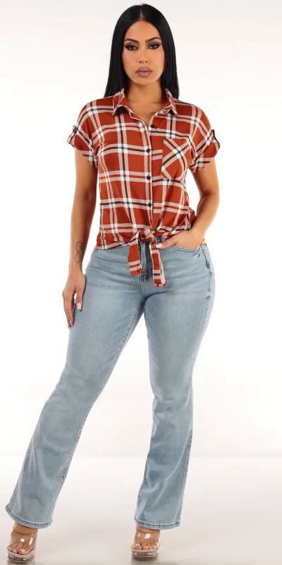 Plaid Light Bootcut Look sold by Moda