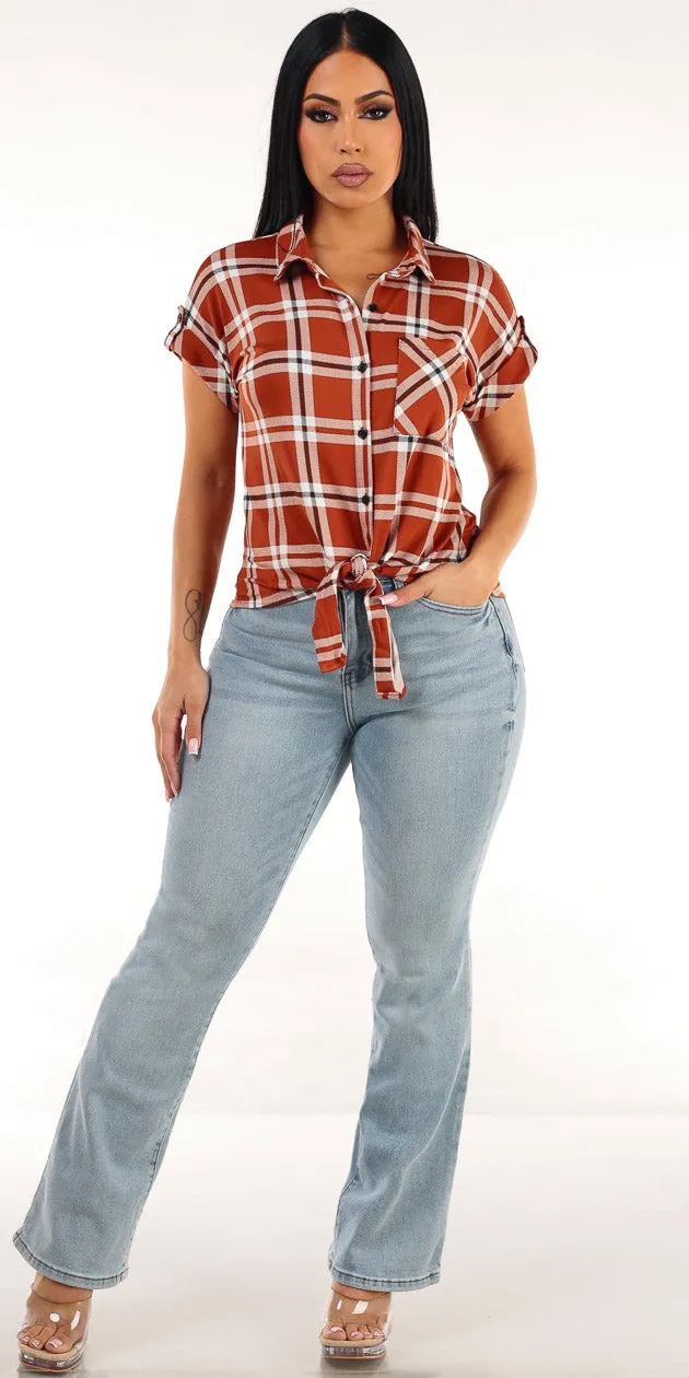 Plaid Light Bootcut Look sold by Moda