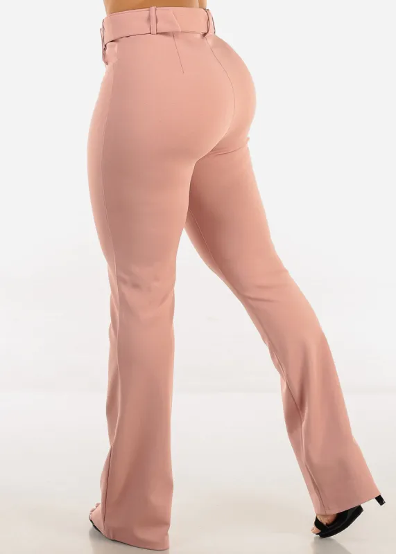 Butt Lift High Waist Flared Bootcut Stretch Dress Pants Pink sold by Moda
