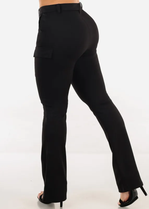 Butt Lift Stretchy Cargo Bootcut Dress Pants Black sold by Moda