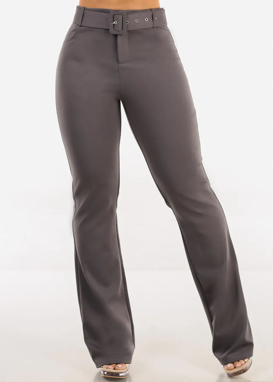 Butt Lift High Waist Flared Bootcut Stretch Dress Pants Charcoal sold by Moda product image thumbnail 3