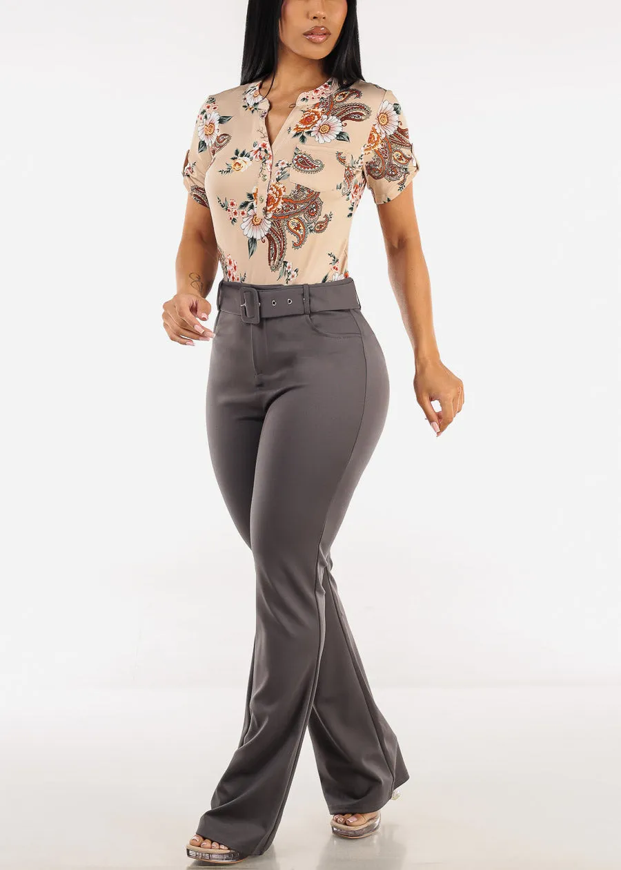 Butt Lift High Waist Flared Bootcut Stretch Dress Pants Charcoal sold by Moda product image thumbnail 2