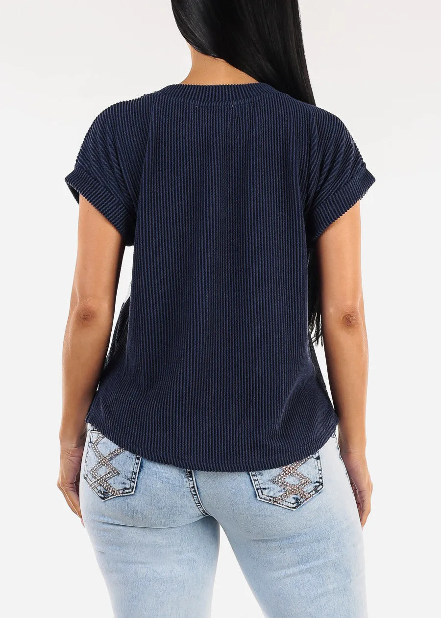 Short Sleeve Sweater Knit Graphic Tee Navy "Florida" sold by Moda product image thumbnail 4