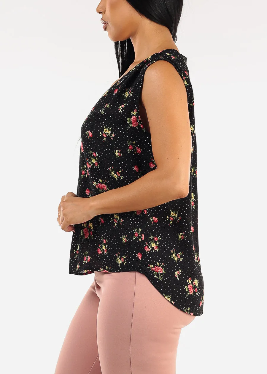 Sleeveless Vneck Floral Blouse Black sold by Moda product image thumbnail 3