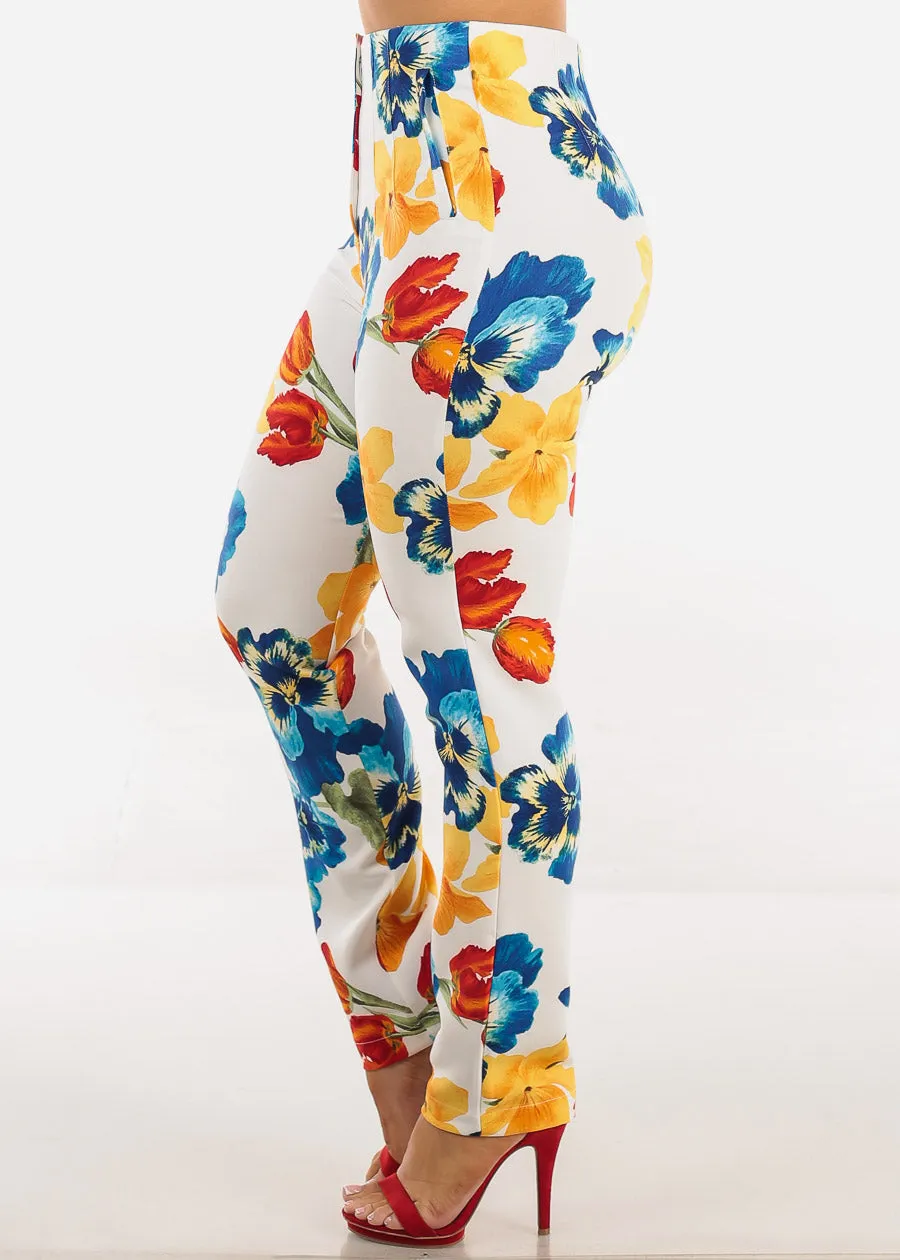 Super High Waist Straight Leg Floral Dressy Pants Multicolor sold by Moda product image thumbnail 3