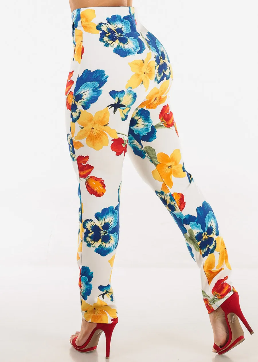 Super High Waist Straight Leg Floral Dressy Pants Multicolor sold by Moda product image thumbnail 4