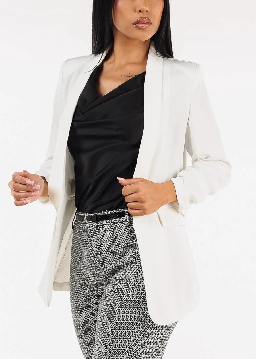 Quarter Sleeve Open Front White Blazer sold by Moda product image thumbnail 3